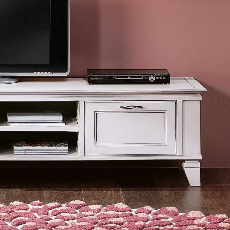 Porta TV Shabby Chic in Legno e MDF Bianco con 2 Cassetti Soft Close Mobili 2G L: 176 cm, P: 60 cm, H: 50 cm – 4
