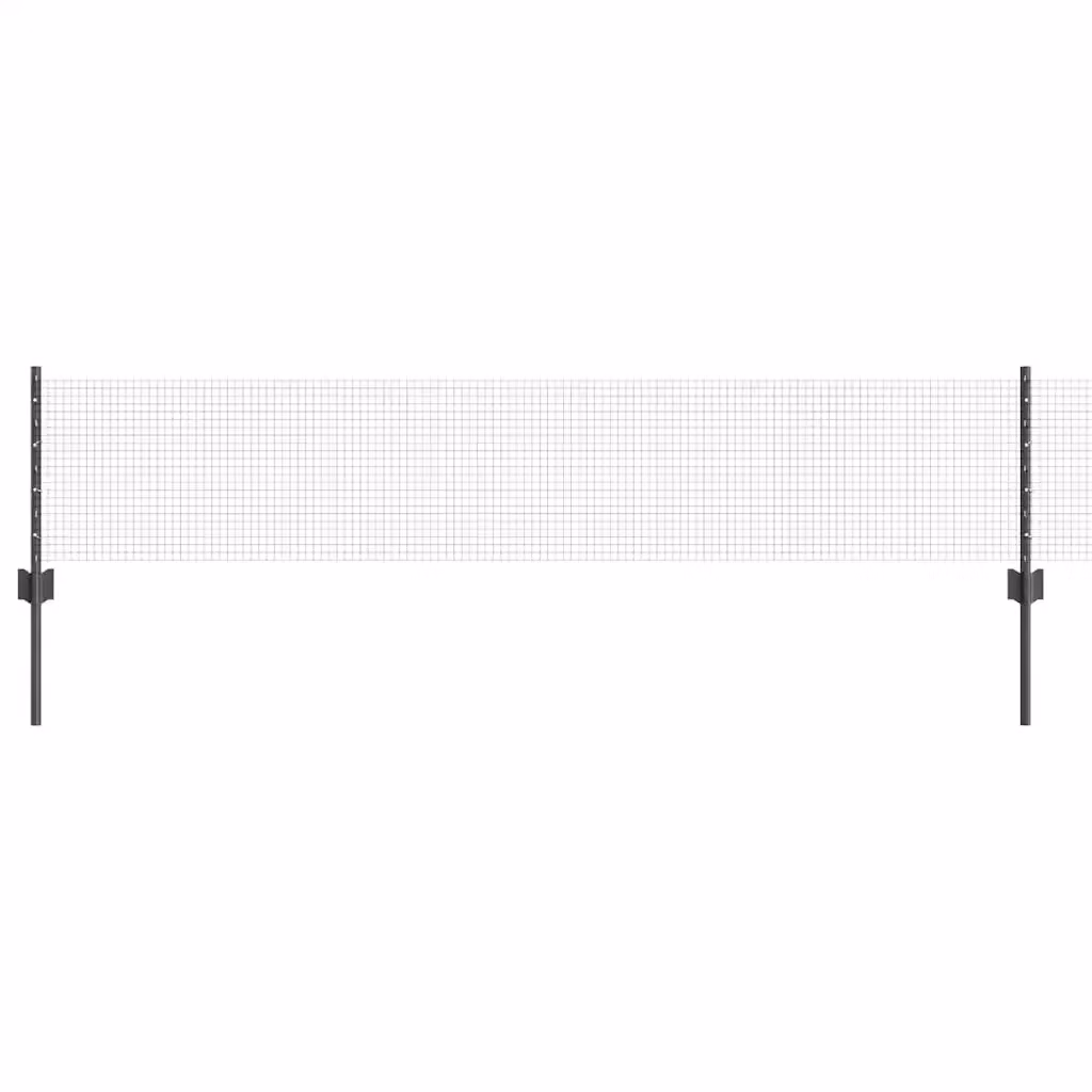 Recinzione in rete saldata con pali vidaXL in acciaio e PVC, Grigio, L: 10 m, H: 0,4 m