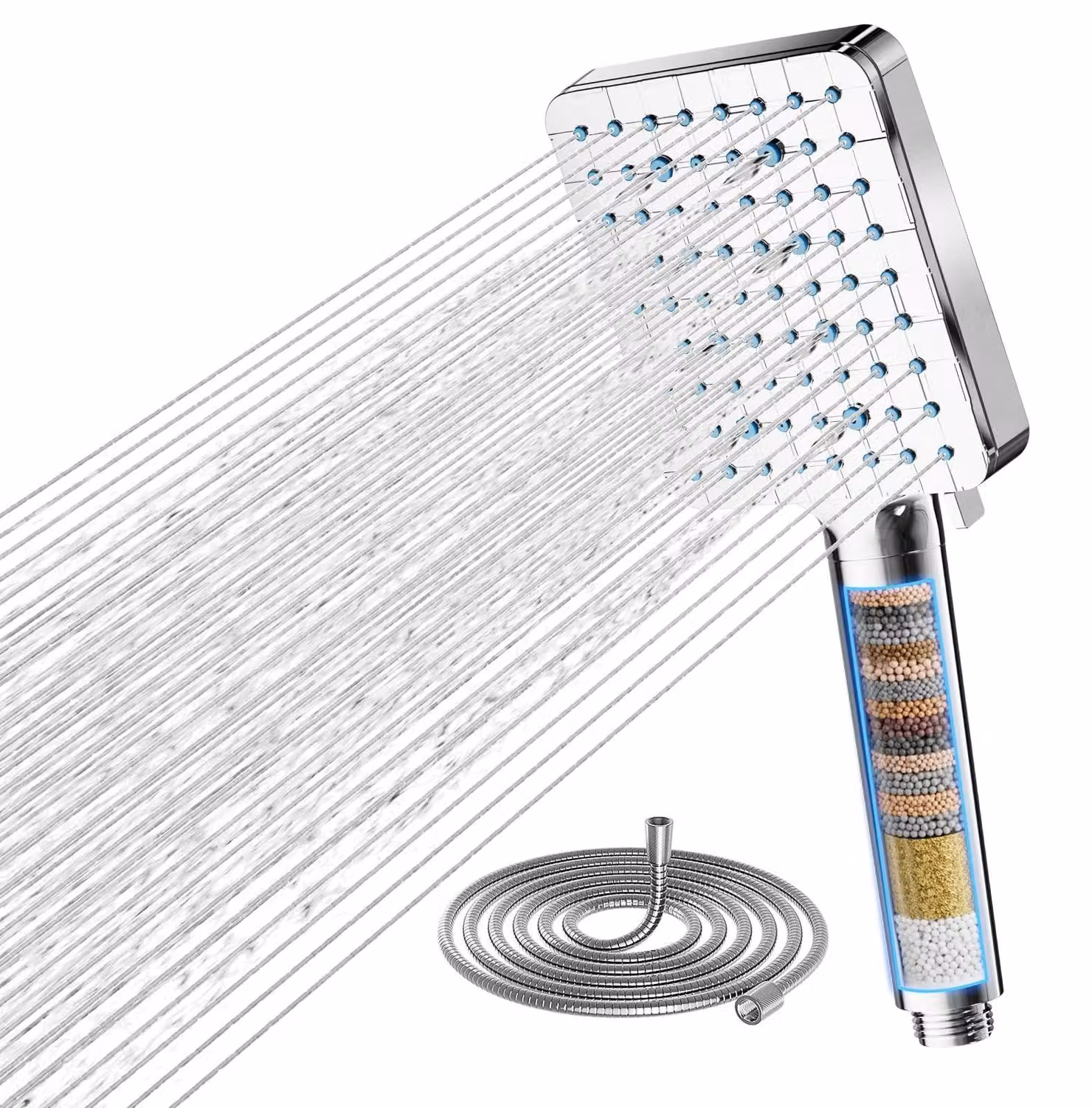 Solidchoice - Doccia portatile con filtro a 20 strati e tubo da 1,5 metri