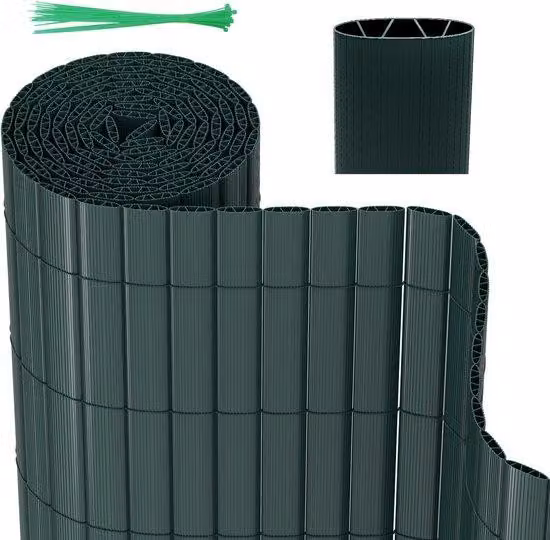 Tulle in PVC, 0,9 x 5 metri - Tulle per balcone con protezione della privacy - per uso esterno, giardino, balcone - verde, confezione da 2 pezzi