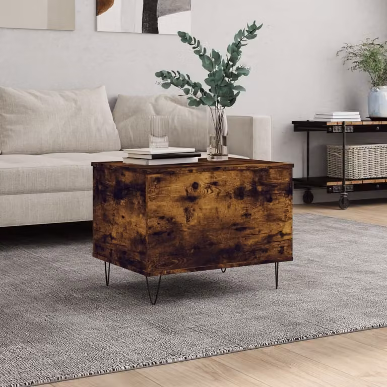 Maison Exclusive - Tavolino in rovere affumicato 60x44,5x45 cm Materiale ligneo