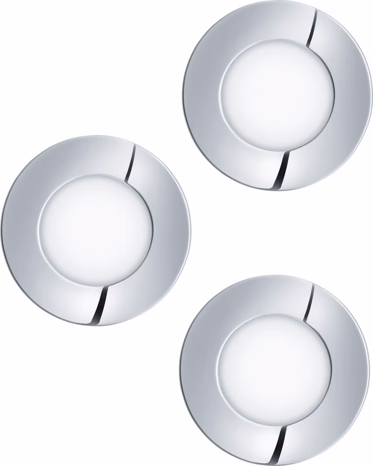 Faretto Ad Incasso Moderno Fueva 1 In Metallo Cromo 3 Luci Led 2,8W 3000K