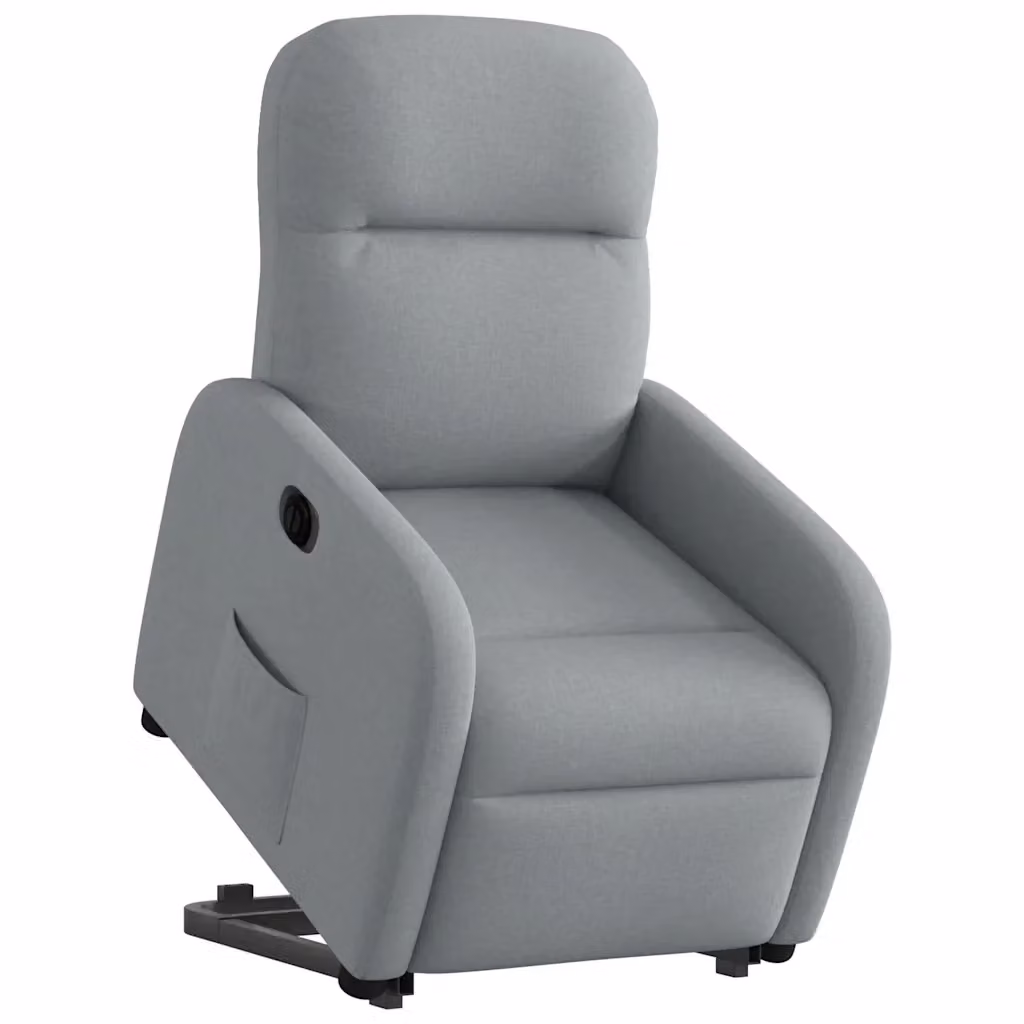 Poltrona Reclinante Alzapersona Elettrica vidaXL Grigio con Braccioli e Rivestimento in Tessuto – 2