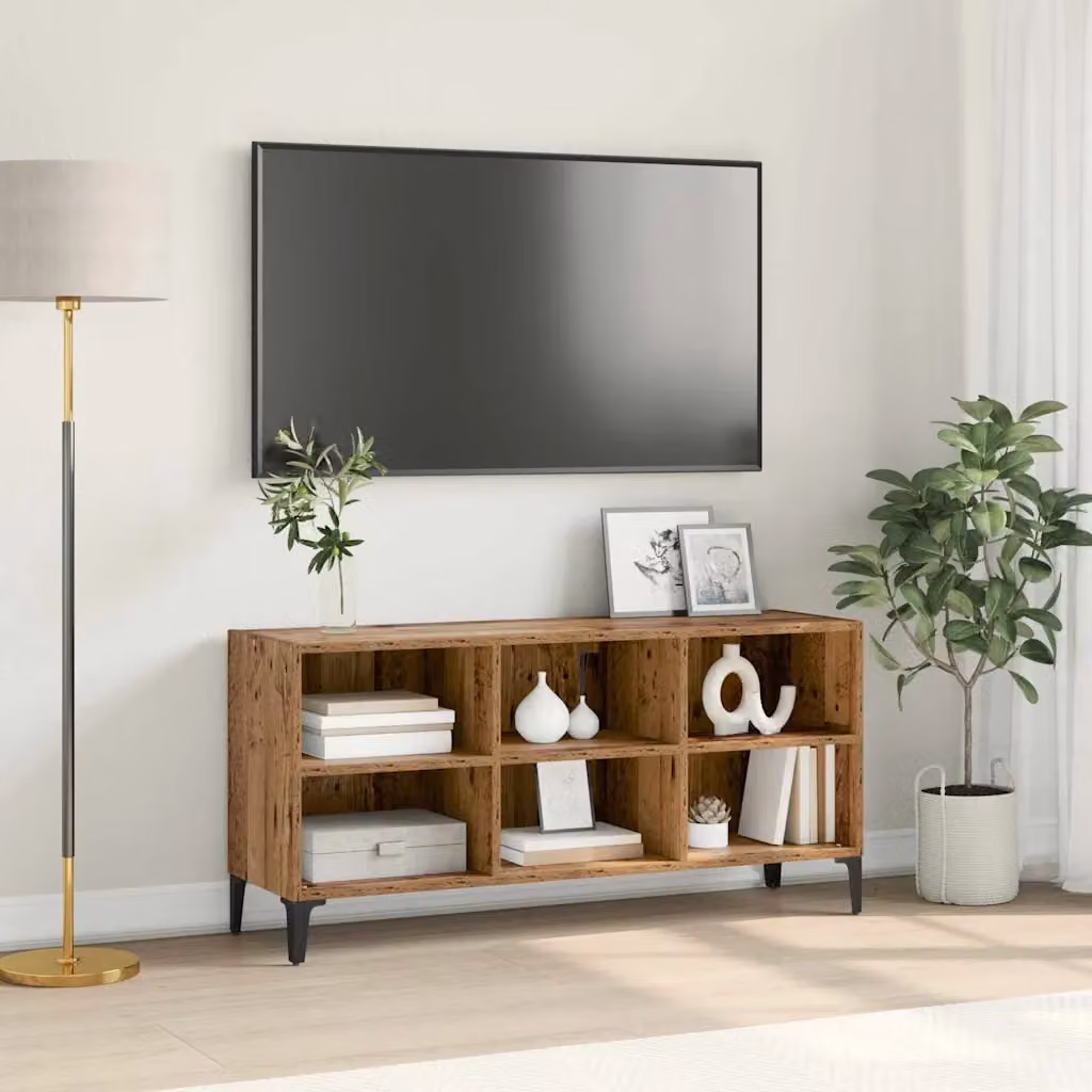 Mobile TV vidaXL in legno ingegnerizzato marrone stile rustico L: 103,5 cm, P: 30 cm, H: 50 cm