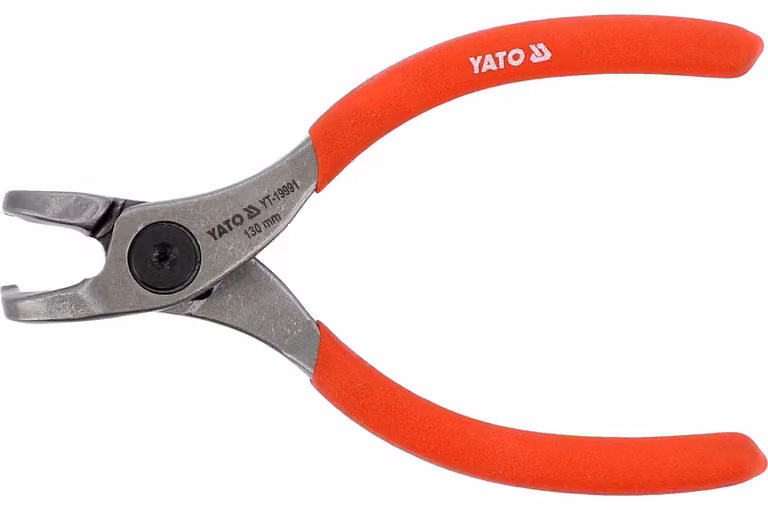 Pinza a becchi curvi per anelli di sicurezza interni, 130 mm, 90°, acciaio cromo-vanadio