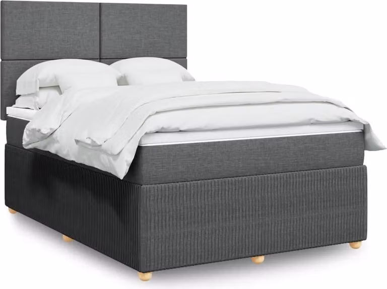 Maison Exclusive - Giroletto a Molle con Materasso Grigio Scuro 160x200 cm Tessuto