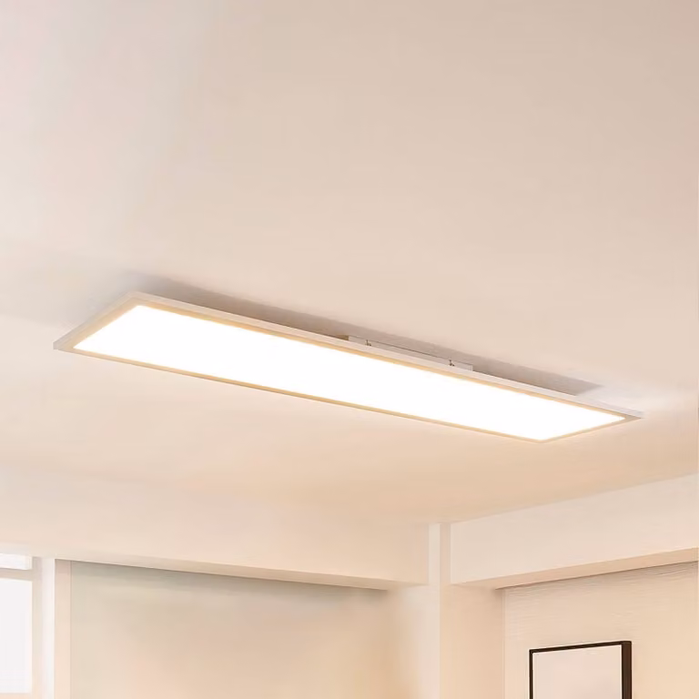 Pannello LED Arcchio Lysander, 50W, CCT, 119cm, argento Lysander Arcchio, dimmerabile, Alluminio / Grigio / Zincato, Studio / Ufficio, Alluminio, Pannello LED