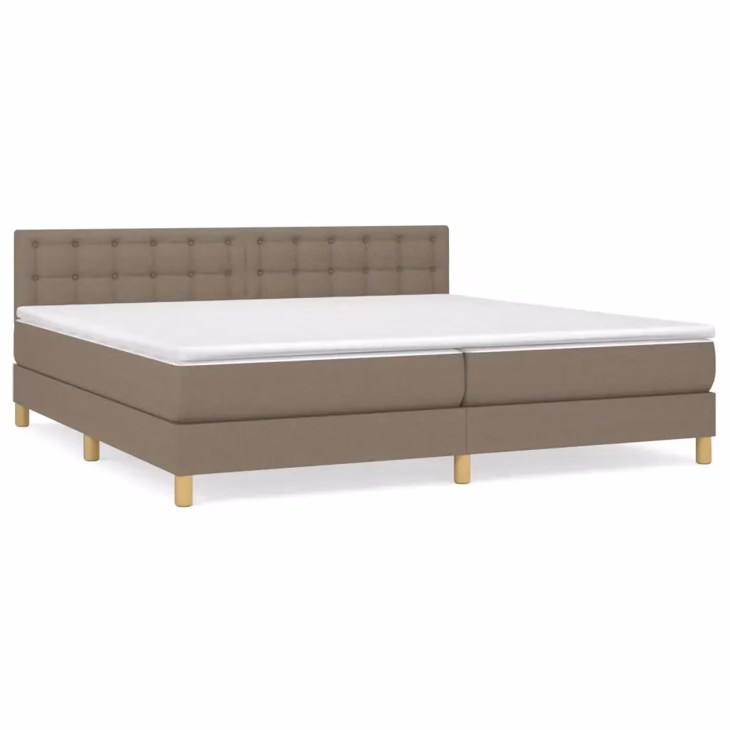 Letto Ibrido con Giroletto a Molle e Materasso vidaXL, Colore Beige e Bianco, L/P: 200 x 200 cm – 2