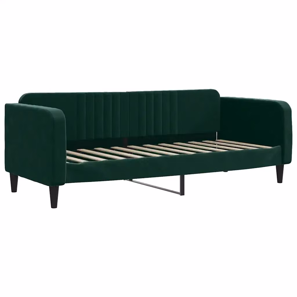 Letto da giorno verde vidaXL con struttura imbottita e design moderno – 2