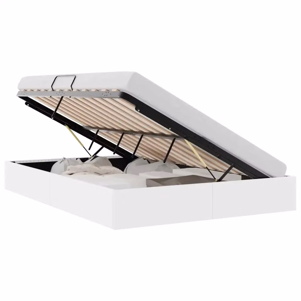 Letto con Contenitore Moderno vidaXL in Similpelle Bianco, L: 153 cm, P: 206 cm, H: 78 cm – 2