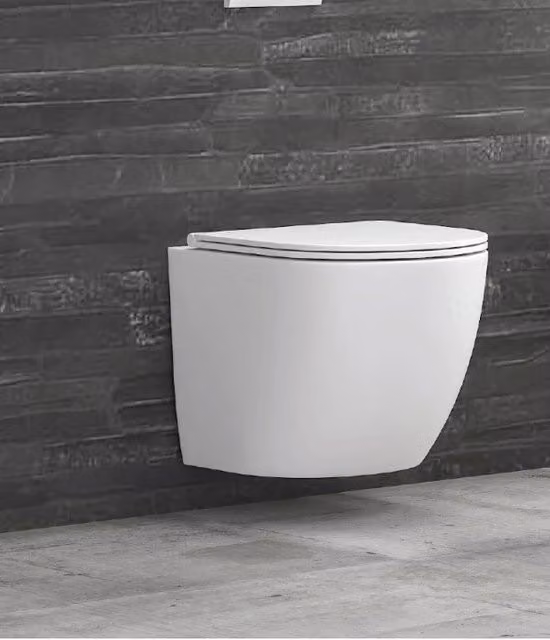 WC senza brida bianco sospeso MILOS 49x37x36 cm con sedile WC a chiusura ammortizzata