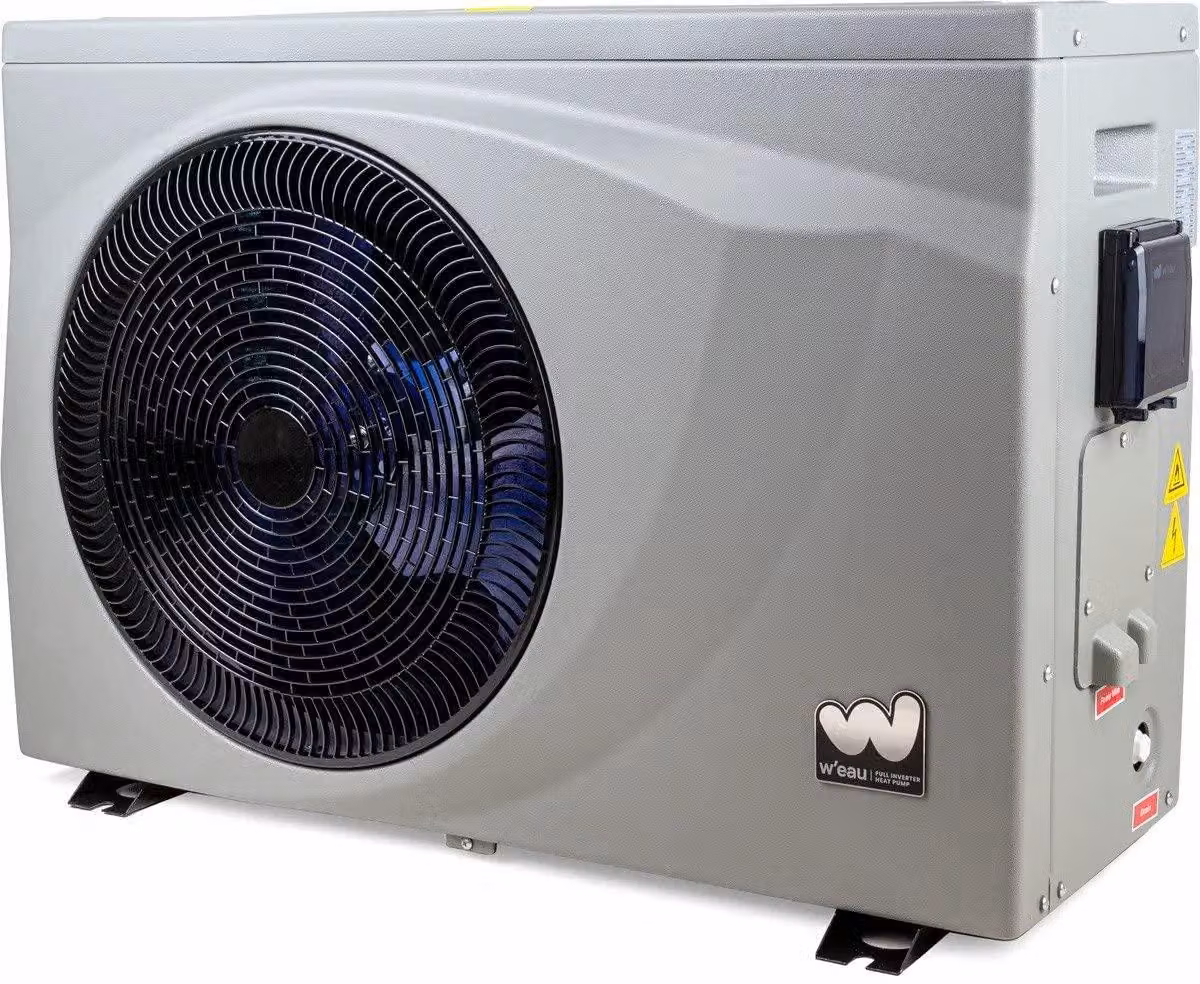 Pompa di calore per piscina, tecnologia Inverter completa, potenza 21 kW, dimensioni 90x39x64 cm, ideale per il riscaldamento di piscine
