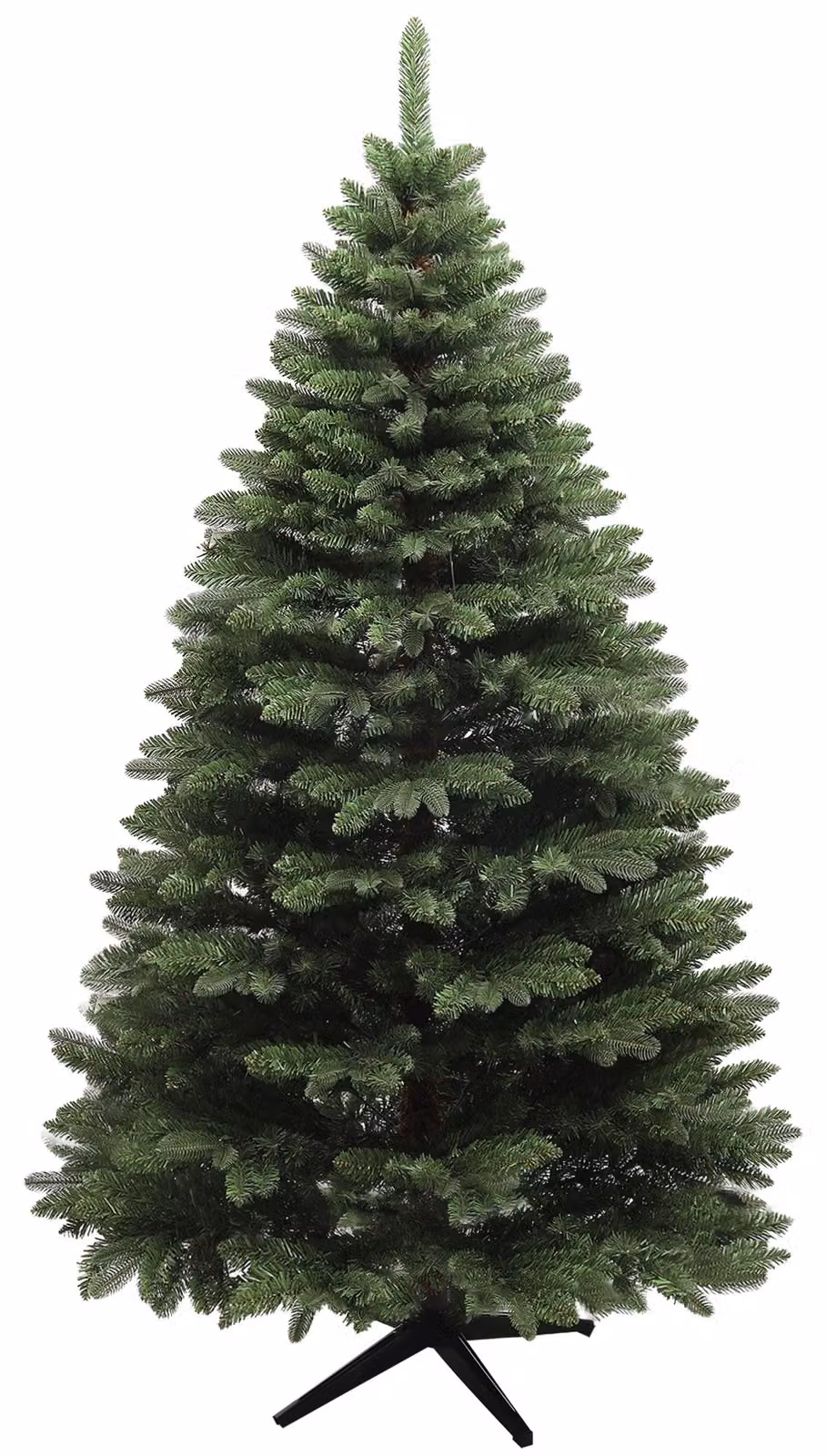 Albero di Natale artificiale, altezza 1,8 metri, ignifugo, base in metallo stabile, colore verde