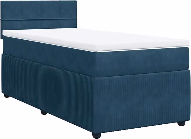 Giroletto a Molle con Materasso Blu 100x200 cm in Velluto 3287666