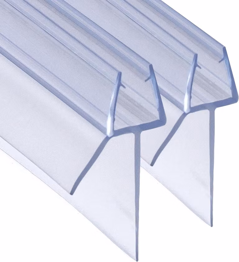 Guarnizione di ricambio per box doccia, dimensioni 2 x 100 cm, adatta a vetri di spessore 4 mm - 5 mm - 6 mm, per box doccia e vasche da bagno (con profilo antigoccia più lungo di 20 mm)