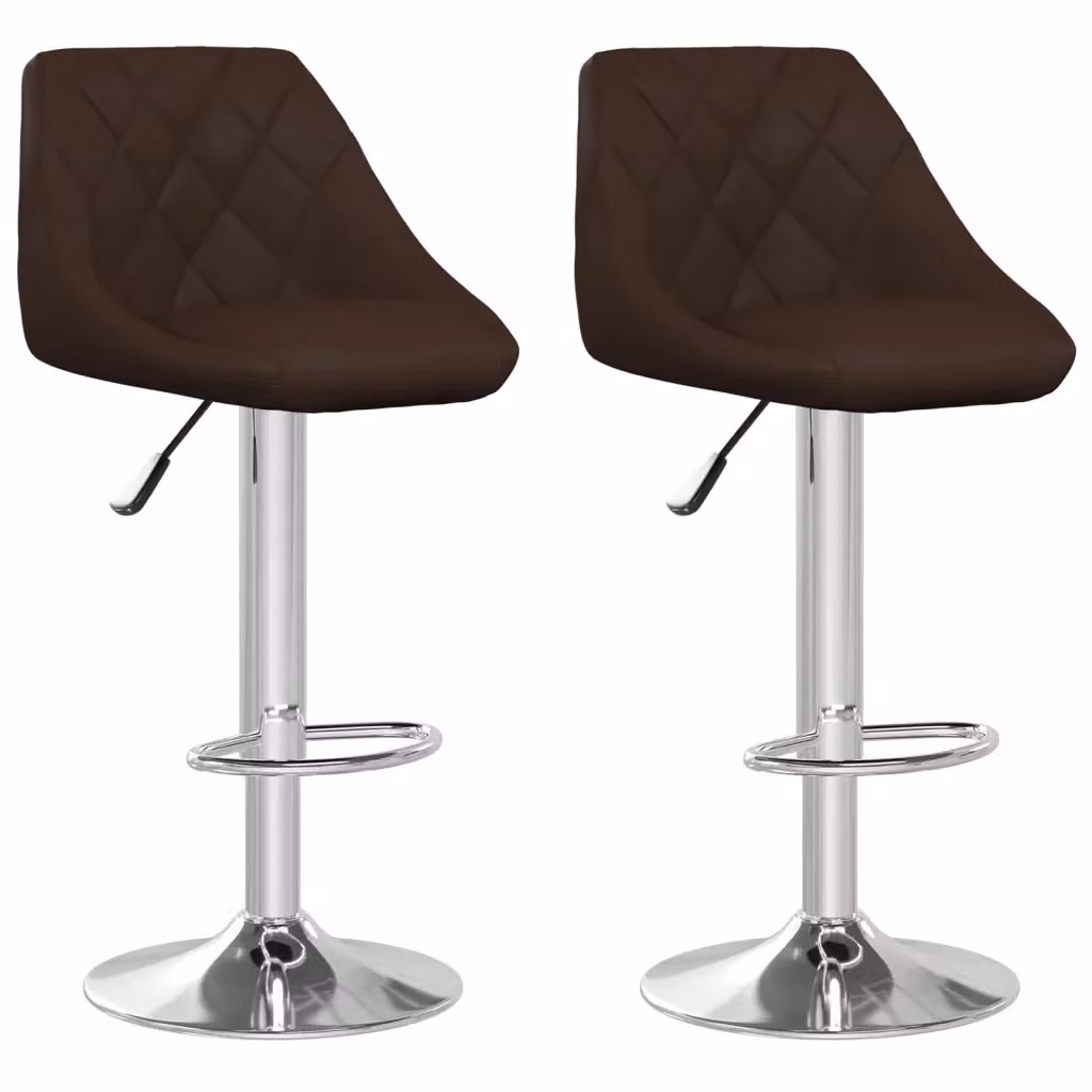 Set di 2 sgabelli da bar vidaXL in similpelle marrone con seduta girevole a 360 gradi – 2