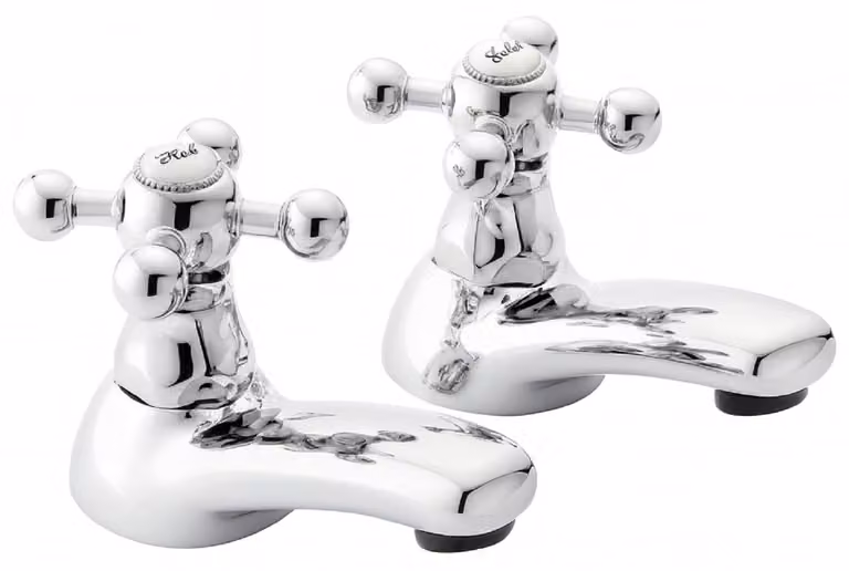 Rubinetto tradizionale per lavabo in ottone con finitura cromata