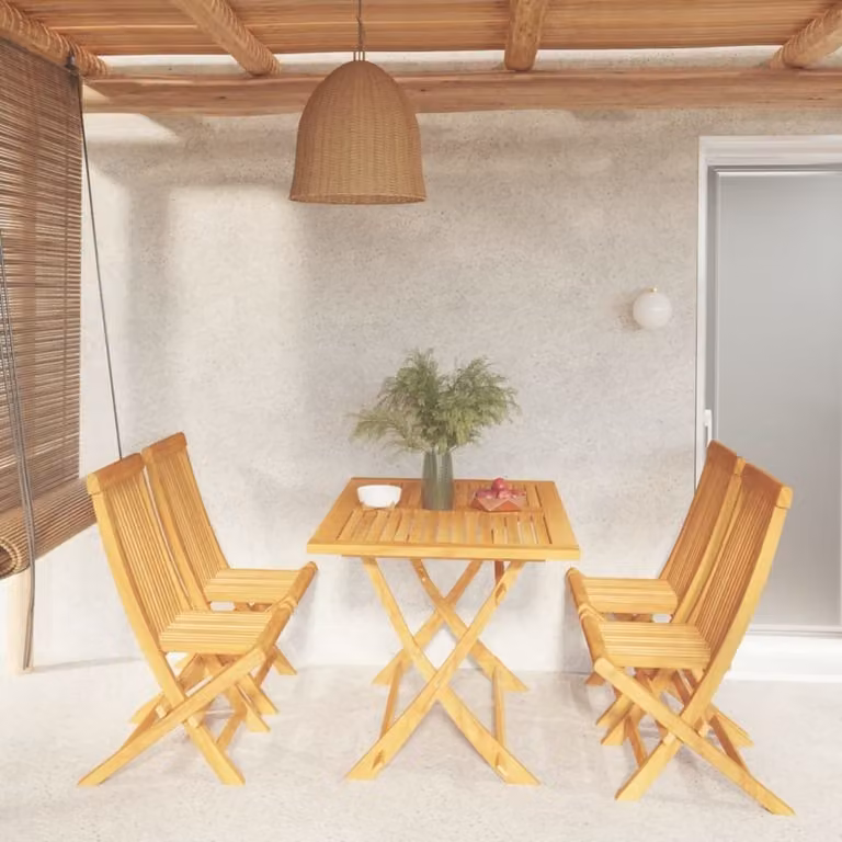 Maison Exclusive - Set da Pranzo da Giardino 5 pz in Legno Massello di Teak