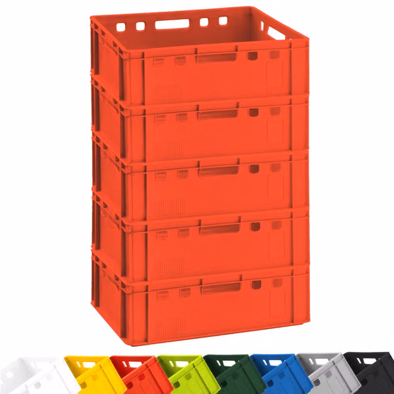 5x cassa per carne E2 cassa per carne Eurobox 60x40x20cm per alimenti, robusta, impilabile | casse di stoccaggio, casse impilabili, cassa per macelleria Germany