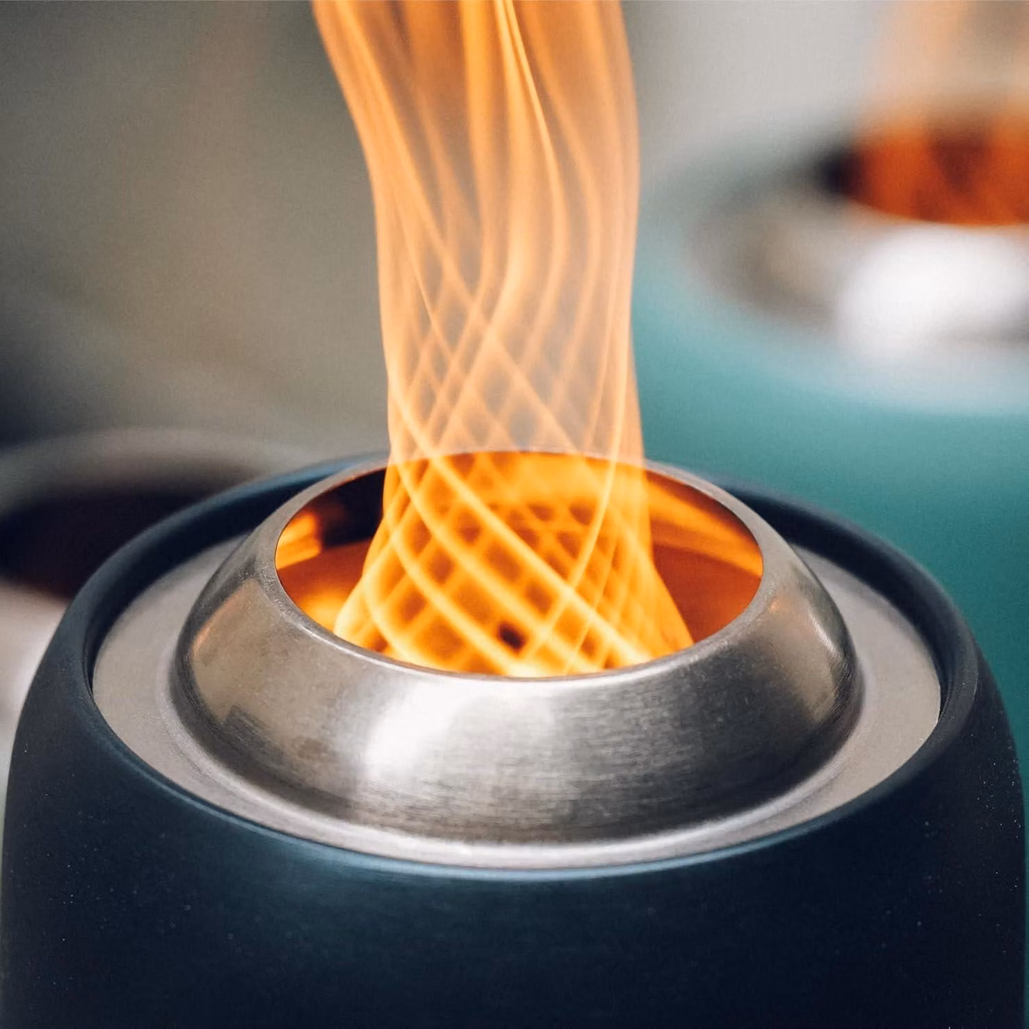Recipiente per fuoco da esterno con borsa per il trasporto per balcone/campeggio - Stufa da tavolo senza fumo 15x30,5 cm in acciaio inox - Adatto per pellet e legna
