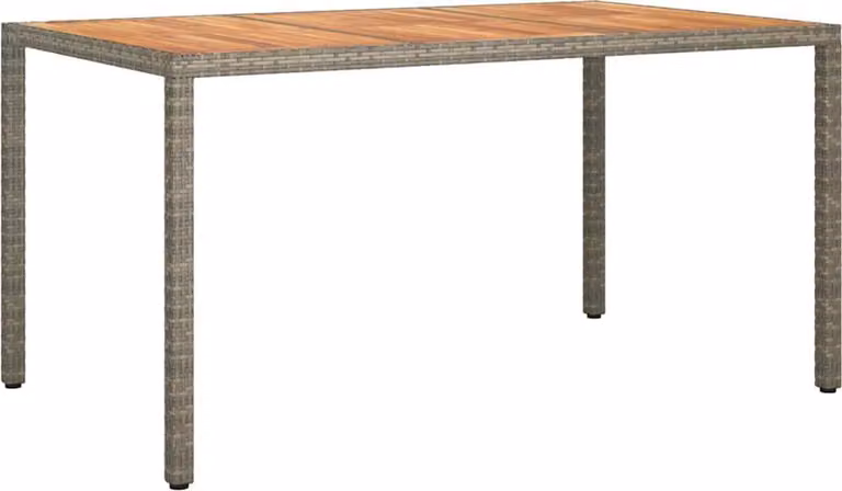 Tavolo da Giardino Grigio 150 x 90 x 75 cm polyrattan