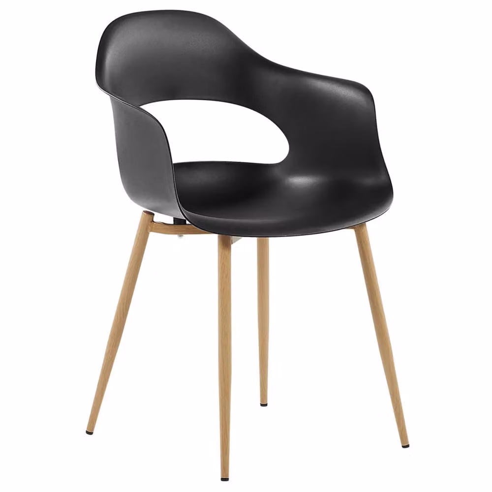 Set di 2 sedie da pranzo BELIANI in ecopelle nera con gambe in metallo in stile scandinavo – 2