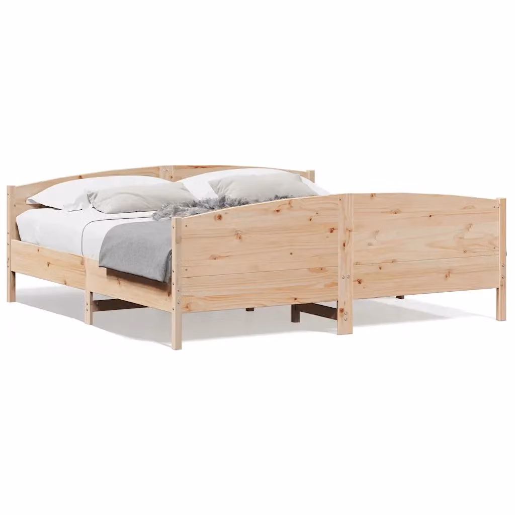 Giroletto vidaXL in legno massello di pino marrone senza materasso L/P: 180 x 200 cm – 2