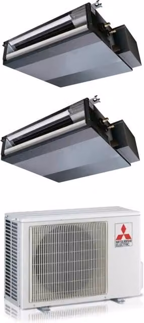 Climatizzatore Condizionatore Mitsubishi Electric Dual Inverter Canalizzabile SEZ-M 12+12 con MXZ-2F53VF R-32 Colore Bianco Classe Energetica A+++ con Wi-Fi Opzionale