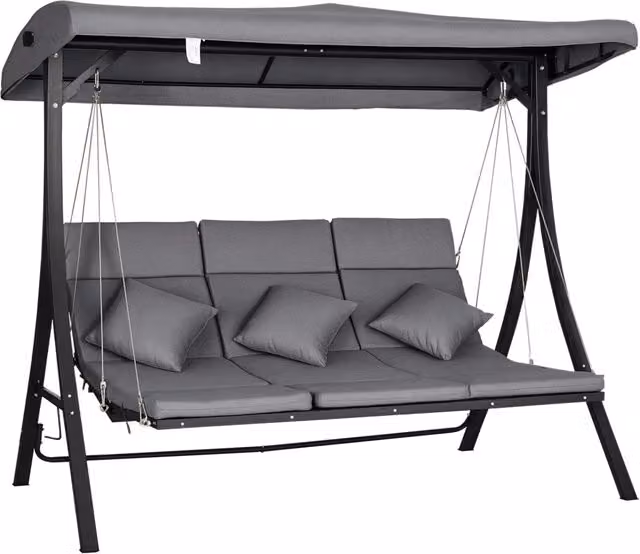 Divano a dondolo Hollywood 3 posti ¨C zephmum ¨C Grigio 200x115x168