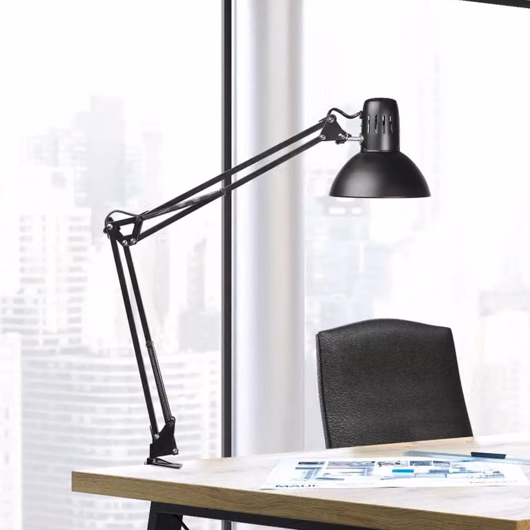 Maul Lampada con morsetto MAULstudy, Nero, Studio / Ufficio, Metallo, Lampada con morsetto