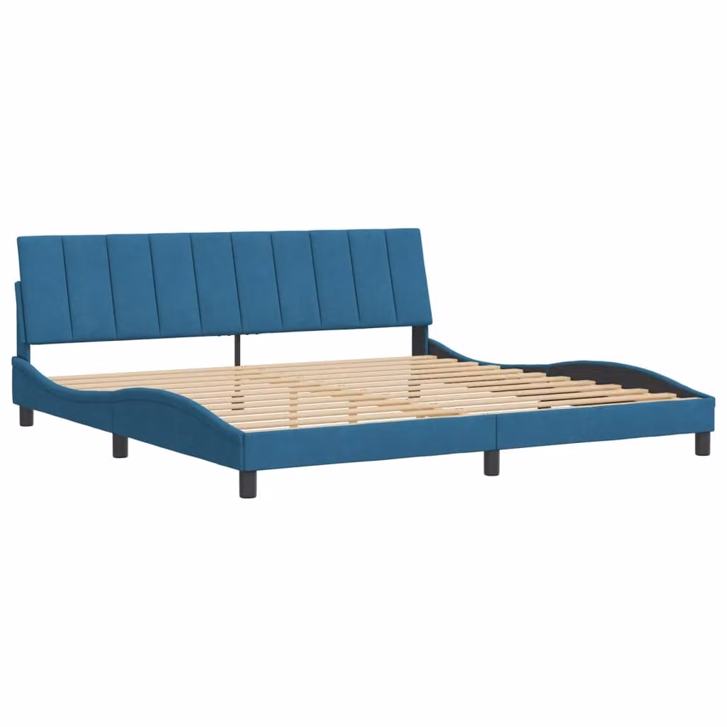 Giroletto senza Materasso Hanko Blu 200x200 cm in Velluto