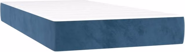 Materasso Ibrido a Molle Insacchettate in Velluto Blu e Bianco, L/P/H: 90 x 200 x 20 cm – 1