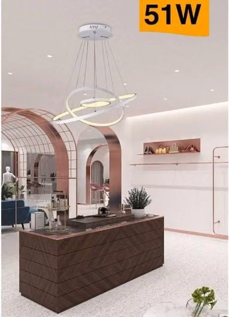 Lampadario a sospensione LED Trade Shop forma a pianeta bianco con luce regolabile CCT 51W