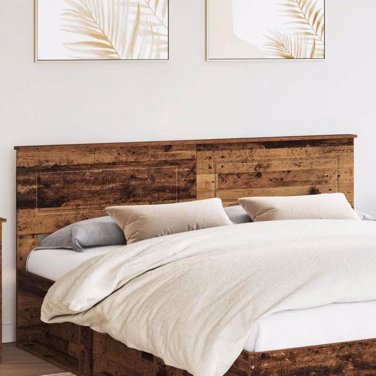 Testiera per letto vidaXL in legno ingegnerizzato effetto legno vecchio, colore marrone, L: 183 cm, H: 90 cm, P: 12,5 cm