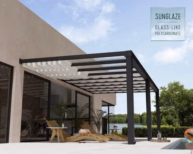 Tenda da Tetto Per la Pergola Stockholm 3.4X6.6 m Bianco