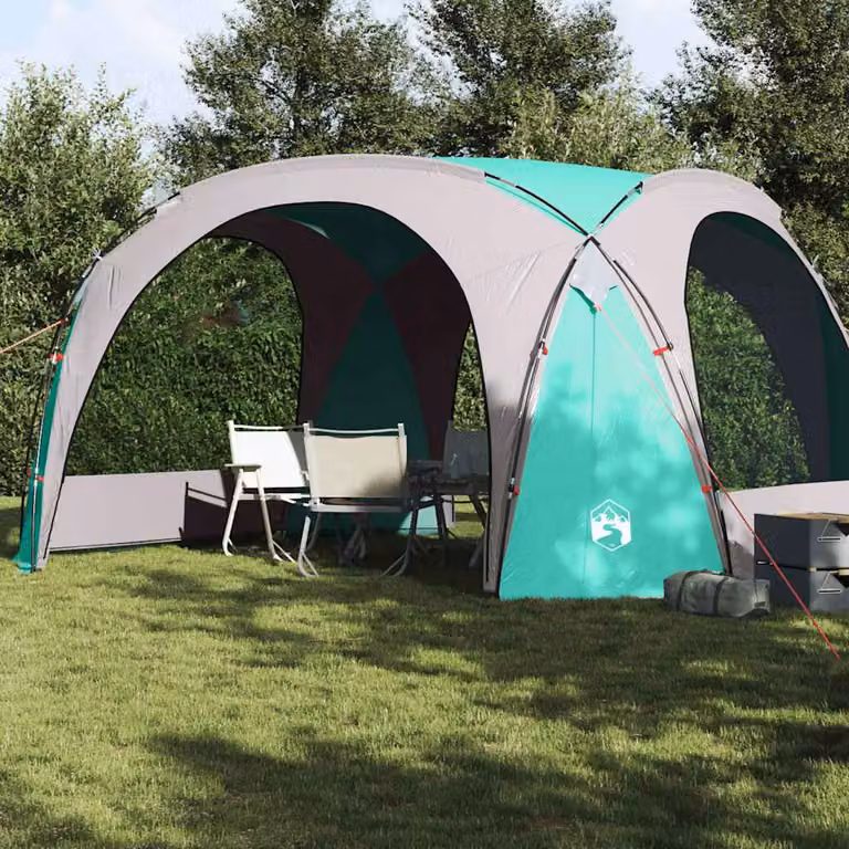 Tenda per feste vidaXL verde impermeabile in poliestere e fibra di vetro L/P/H: 455 x 240 x 2 cm
