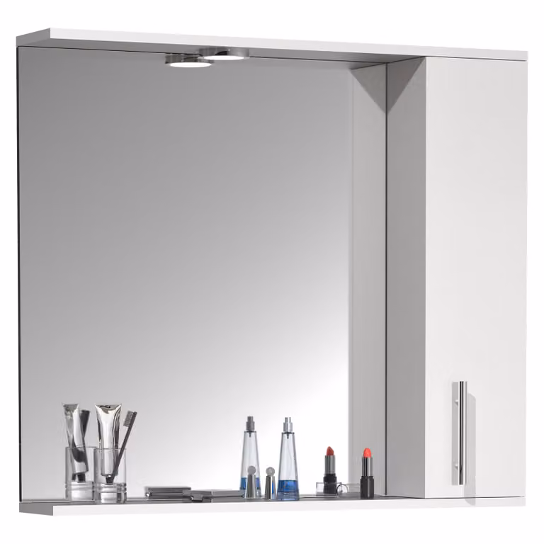 Armadio bagno senza tempo | Dimensioni ca. H. 71 x W. 75 x D. 14 cm | spazio sufficiente | Armadio a specchio con illuminazione - Lisalo XL