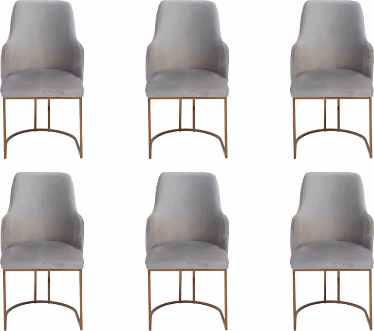 Luxus grau Esszimmerstühle stilvoll Küchenstühle Moderne Design 6x Stühle
