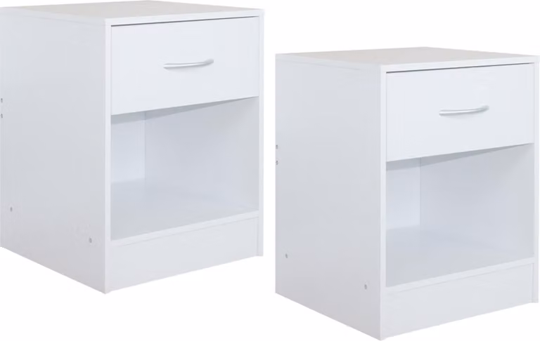 Set di 2 comodini Thekla bianchi