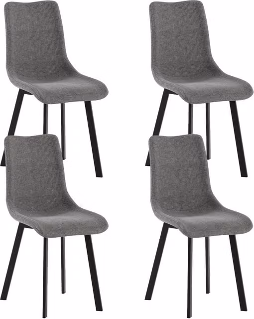 Set 4 Sedie Iris 45x56x86 cm in Tessuto Easy-Clean Grigio Scuro