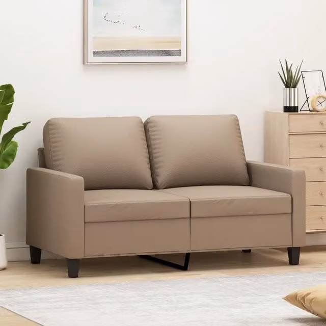 Divano a 2 Posti-Sofa 2 Posti Cappuccino 140 cm in Similpelle 107026