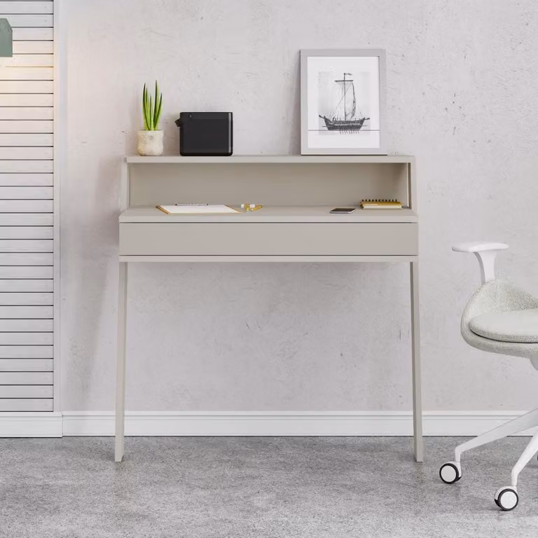 Scrivania da parete con cassetto Cowork 94 cm colore cashmere