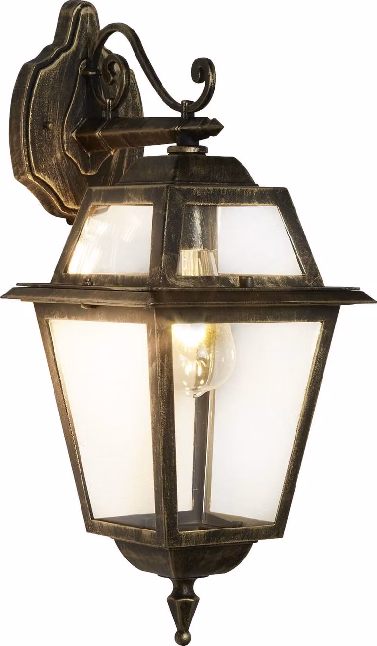Applique Da Esterno Vintage Nuova Orleans Alluminio Nero Antico Vetro 1 Luce E27