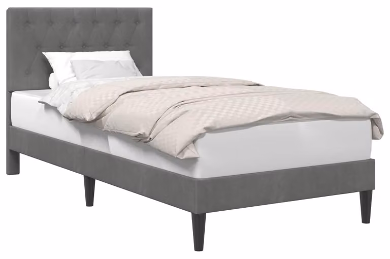 Struttura del letto Grigio Scuro 90 x 190 cm Velluto