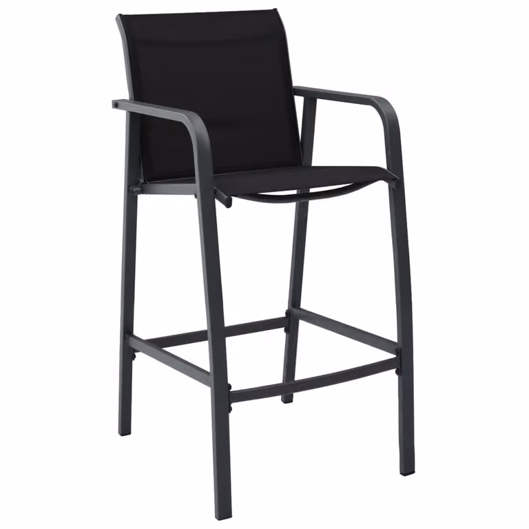 set bar da giardino 5 pezzi nero