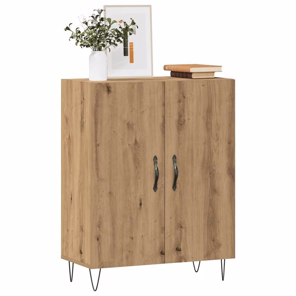 Credenza in legno Rovere vidaXL, colore marrone, L 69,5 cm x P 34 cm x H 90 cm