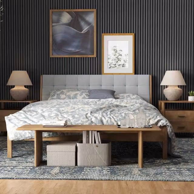 3 pezzi Pannelli decorativi fonoassorbenti L240xL60cm SP21mm in legno MDF，Colore di Rovere grigio scuro assorbimento acustico