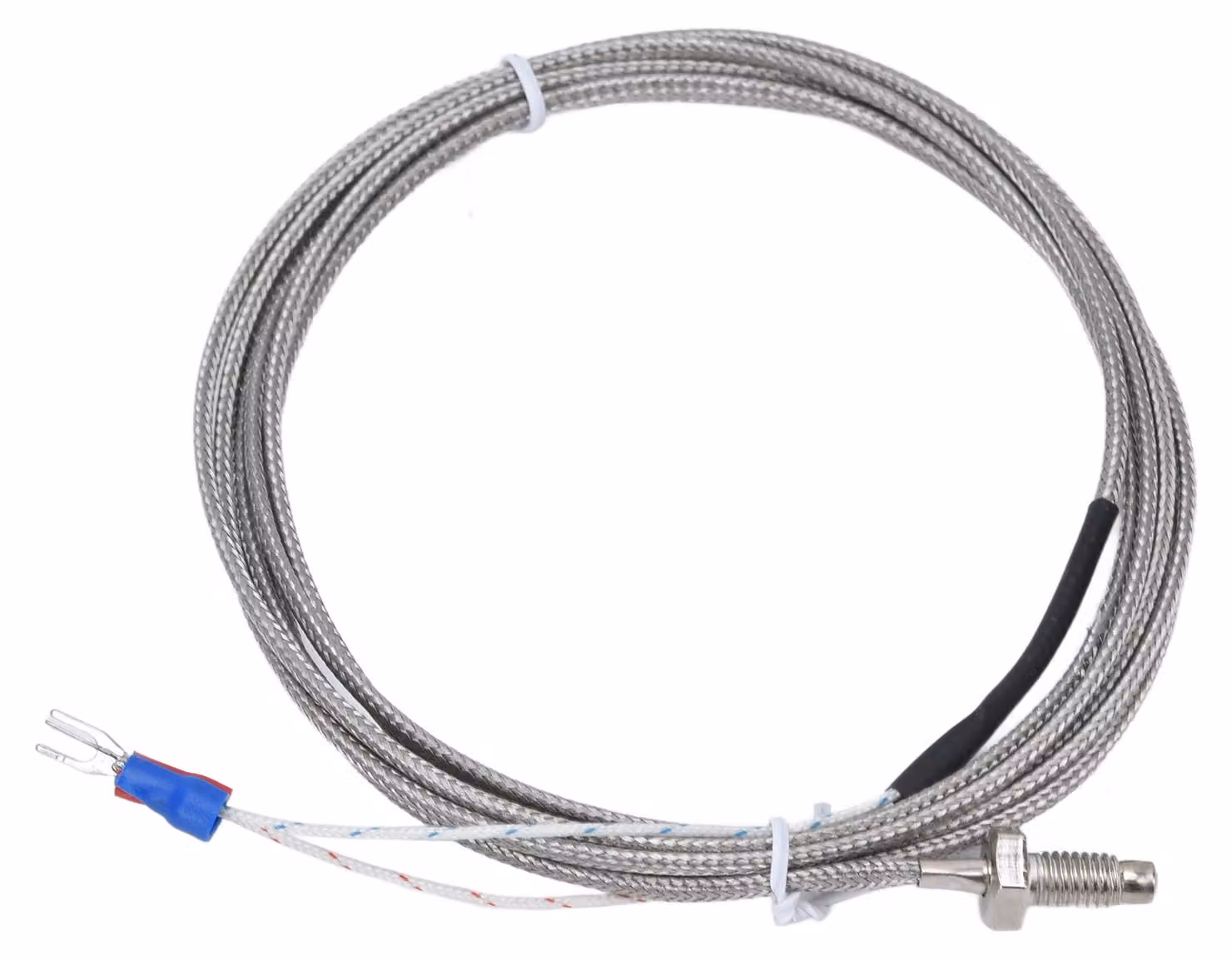 Termocoppia tipo K Messa a terra Filo schermato Sensore di temperatura Sonda a vite 0-450 ℃ WRNT-01
