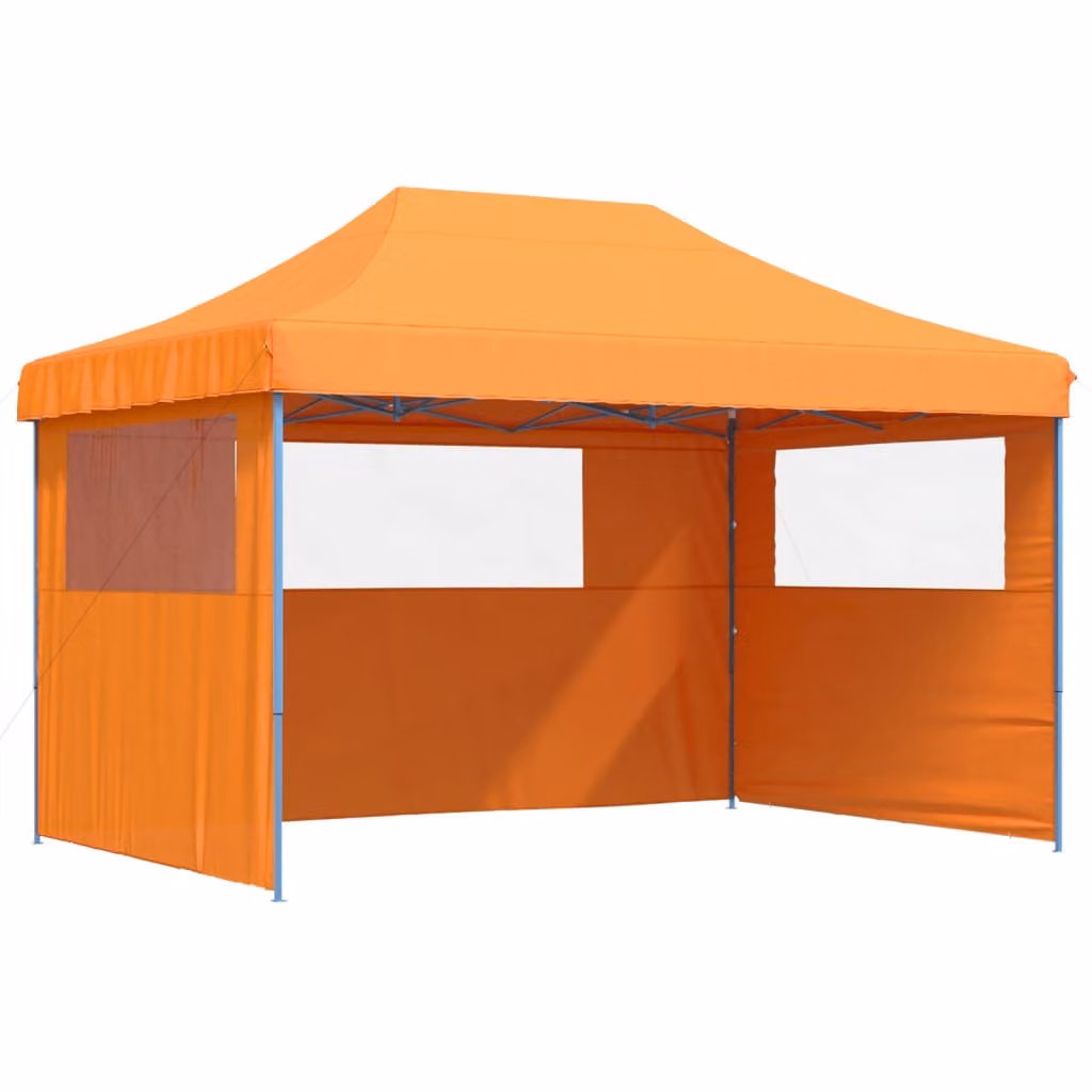 Tendone per Feste Pieghevole Pop-Up con 3 Pareti Arancione