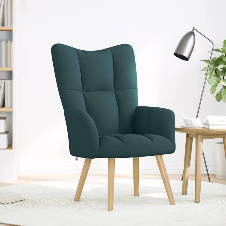 vidaXL Sedia Relax Verde Scuro in Tessuto